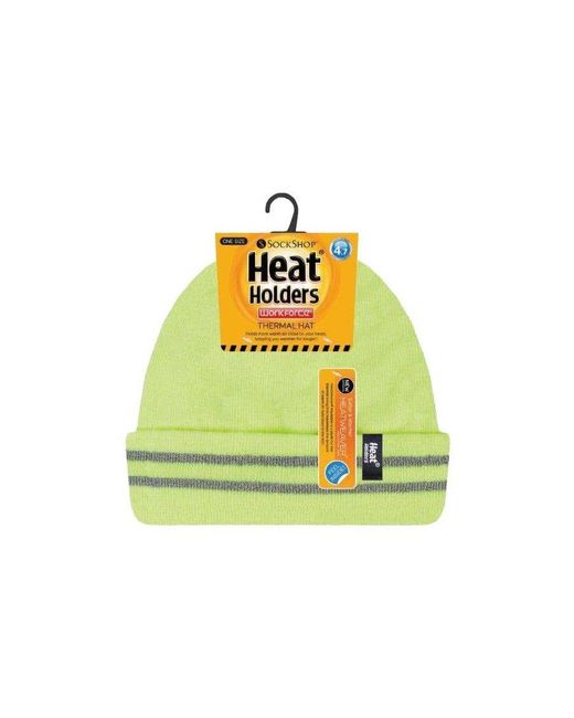 Heat Holders Green Hi Vis Reflective High Visibility Hat for men