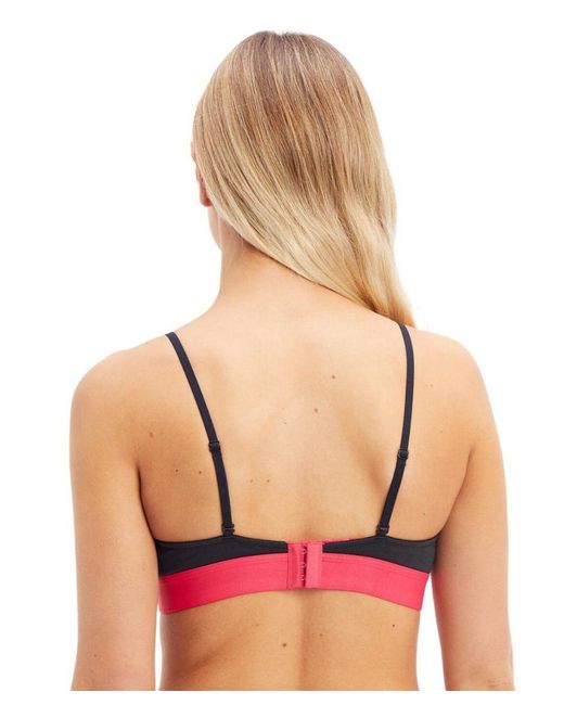 Calvin Klein Blue Embossed Icon Cotton Triangle Bra