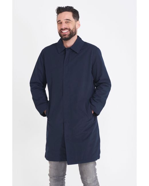 Carter & Jones Blue Fleece Lined Raincoat for men