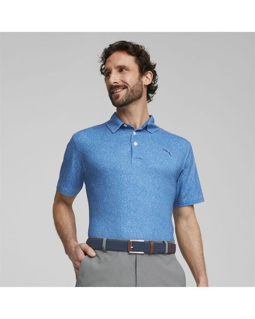 PUMA Blue Cloudspun Primary Golf Polo Shirt for men
