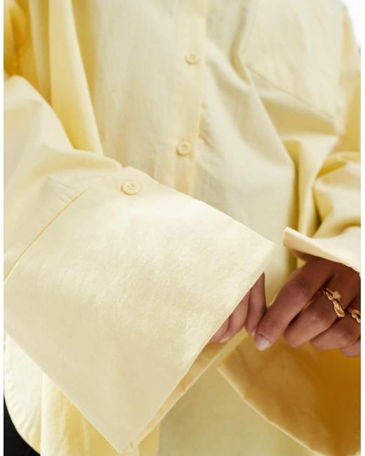 ASOS Natural Poplin Extreme Cuff Oversized Shirt