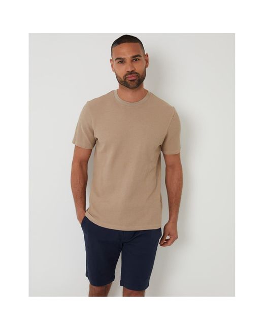 Threadbare Natural Regular Fit Crew Neck Short Sleeve T-Shirt for men