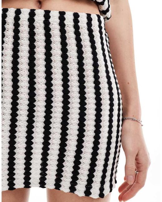 ASOS White Coord Knitted Crochet Look Micro Skirt