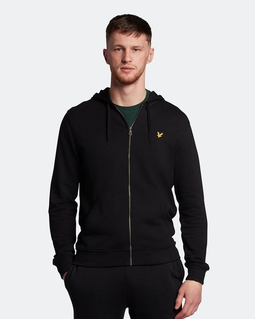 Lyle & Scott Black Zip Through Hoodie Plus for men