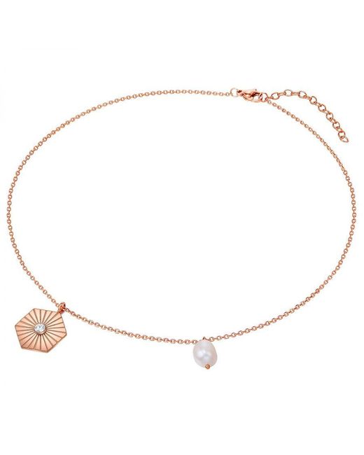 Valero Pearls Metallic Stainless Steel Necklace