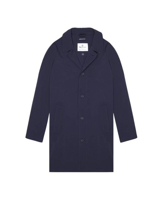 Aquascutum Blue Active Stretch Caban Trench Coat Jacket for men