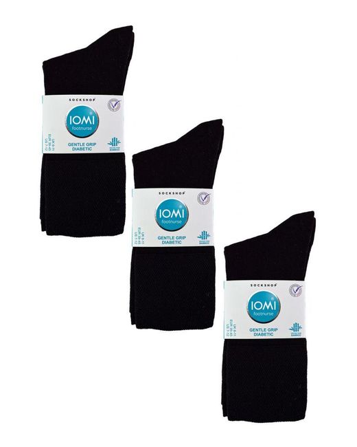 IOMI Blue 6 Pack Diabetic Bamboo Socks for men