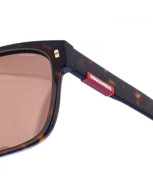 DSquared² Brown Rectangular Shaped Acetate Sunglasses D20004S for men