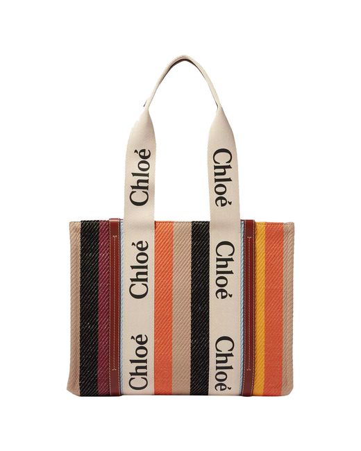 Chloé Brown Chloé Woody Medium Tote Bag