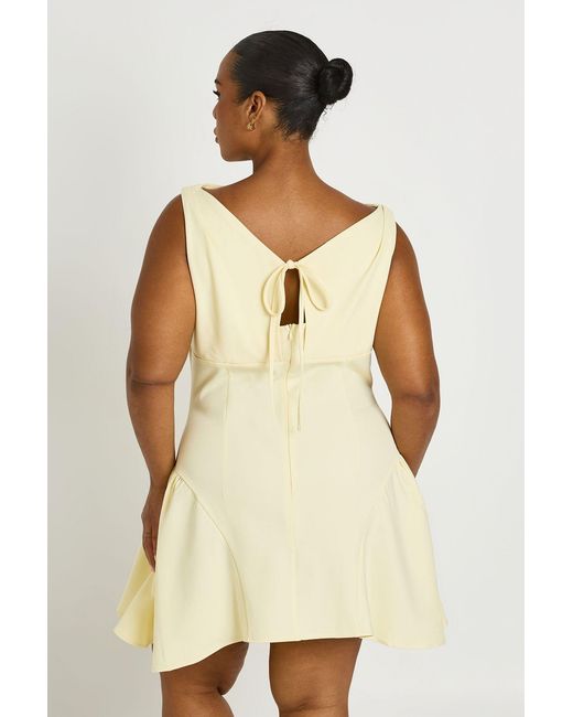 Boohoo Natural Plus Asymmetric Skater Dress