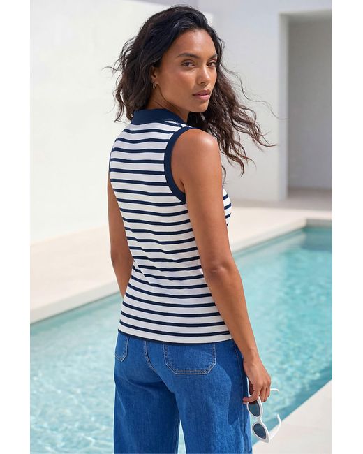 D.u.s.k Blue Stripe Print Vest Top