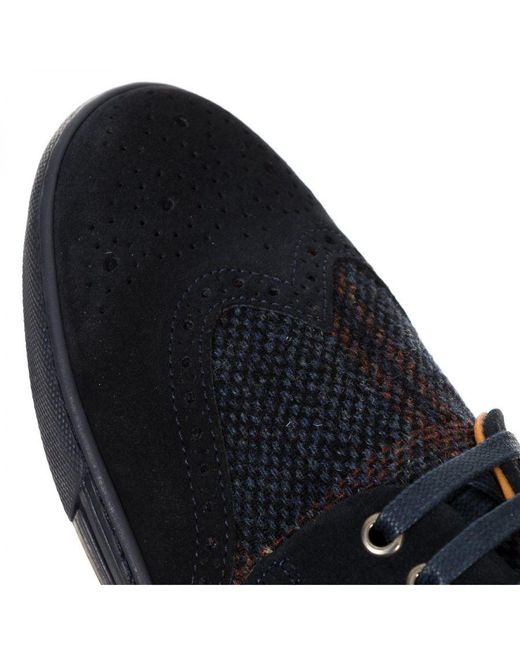 Hackett Blue Plaid Sneakers With Lace Closure Hms20206 for men
