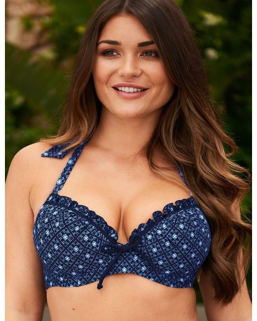 Pour Moi Blue 40000 Daydreamer Padded Halterneck Bikini Top