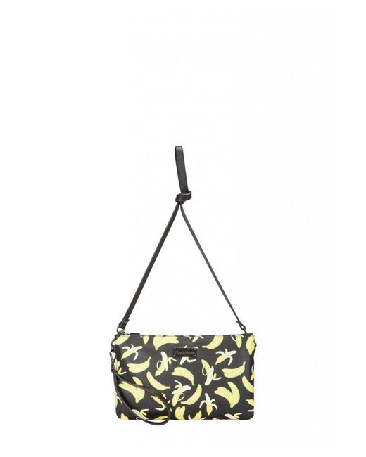 Claudia Canova Yellow Banana Print Crossbody Clutch