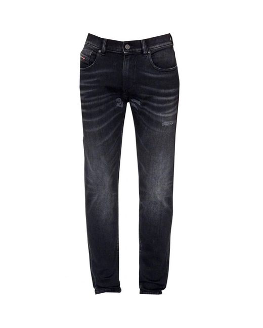 DIESEL Blue D-Strukt Destroyed Reinforced Denim Jeans for men