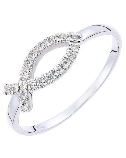 DIAMANT L'ÉTERNEL 9kt Witgouden Ring Met 0,1 Ct Diamant in het White voor heren