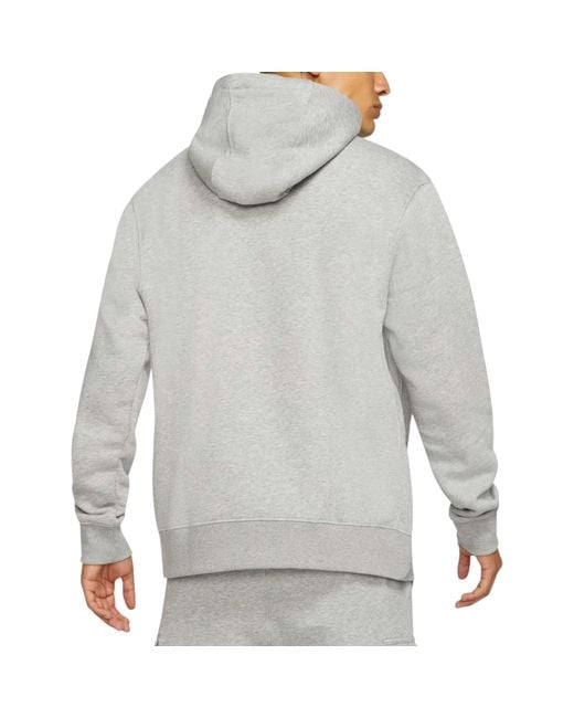 Nike Gray Hoodie Pullover Long Sleeve Hooded Sweat Warm Sportswear Gym Top Hoody for men