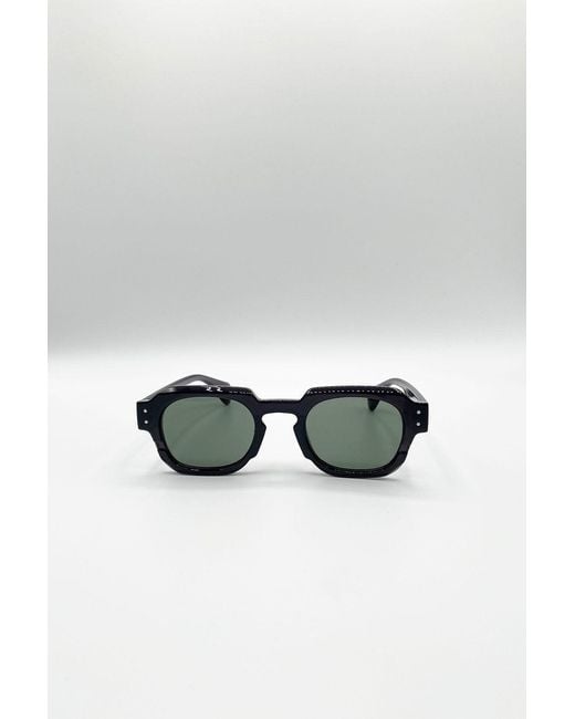 SVNX Gray Angular Wayfarer Sunglasses