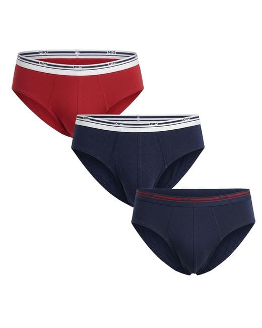 Dim Blue Pack Of 3 Cotton Briefs Classic Colors D309Bb for men