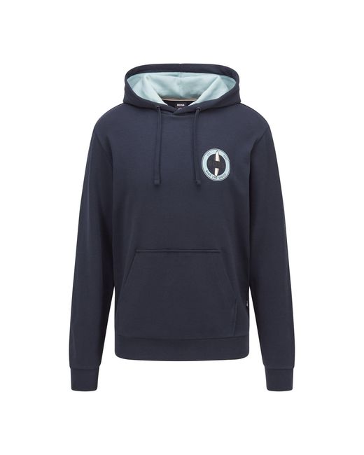 Boss Sewin Hoodie In Donkerblauw in het Blue voor heren