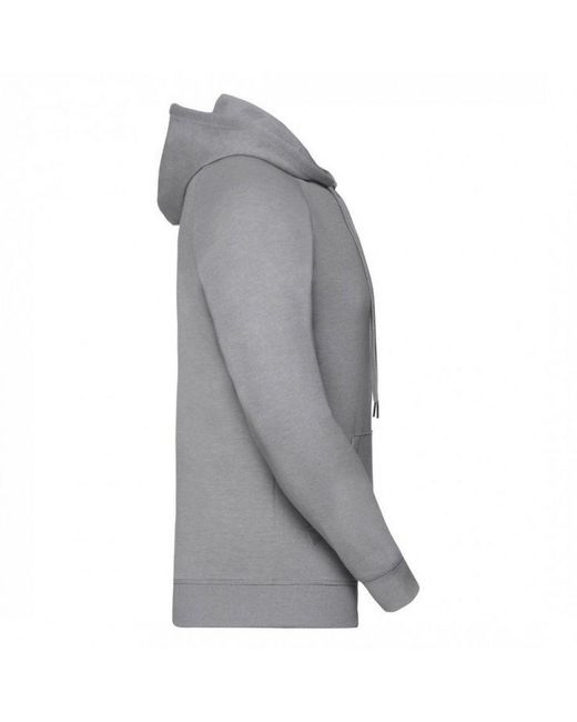Russell Gray Authentic Full Zip Hooded Sweatshirt Hoodie (Light Oxford) for men