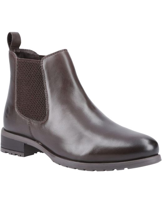 Hush Puppies Brown Sammie Leather Flat Chelsea Boots