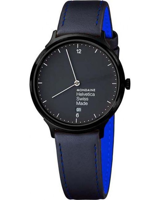 Mondaine Blue Mh1-L2222-Lb Helvetica No1 New York Edition Watch for men