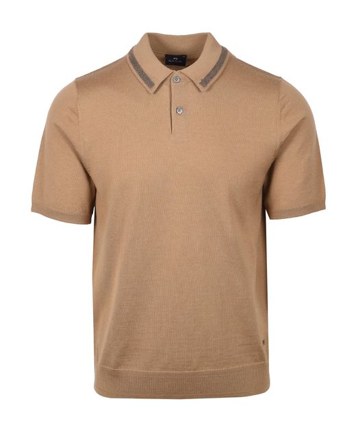 Paul Smith Natural Merino Sweater Ss Polo Cotton for men