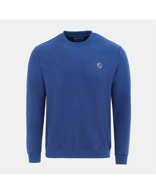 Howick Blue Crew Neck Jumper for men