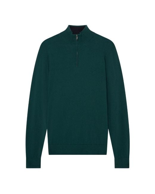 Ted Baker Green Artiss Core Quarter Zip Cotton for men