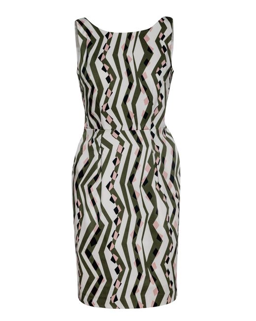 Conquista Black Sleeveless Fitted Print Dress