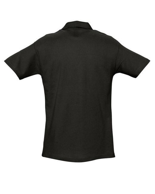 Sol's Black Spring Ii Short Sleeve Heavyweight Polo Shirt Cotton for men