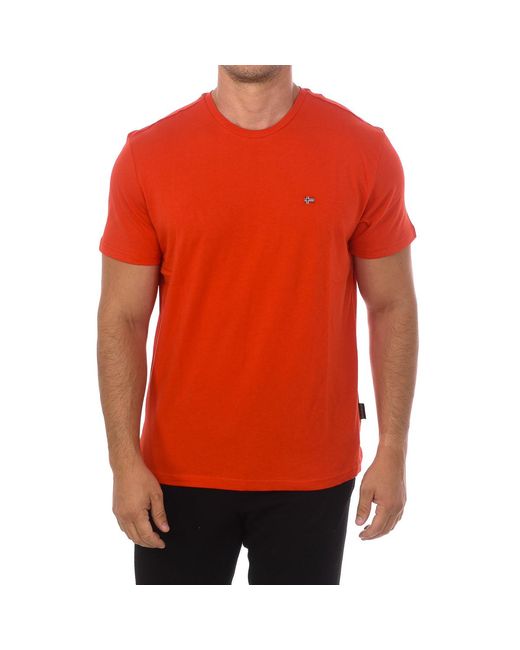 Napapijri Red Short Sleeve Round Neck T-Shirt Np0A4Frp for men
