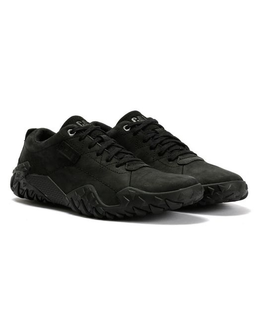 Caterpillar Black Gridlock Lo Tumbled Nubuck Lace-Up Shoes for men