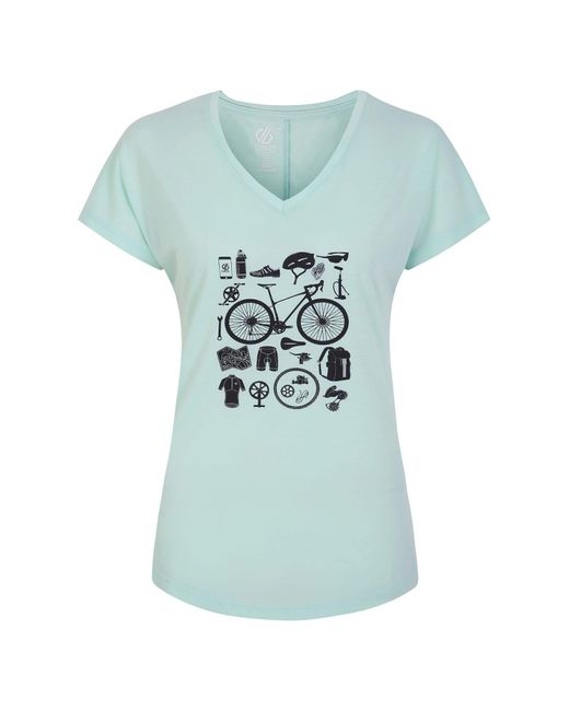 Dare 2b Dames-t-shirt Calm V-hals In Mint in het Blue
