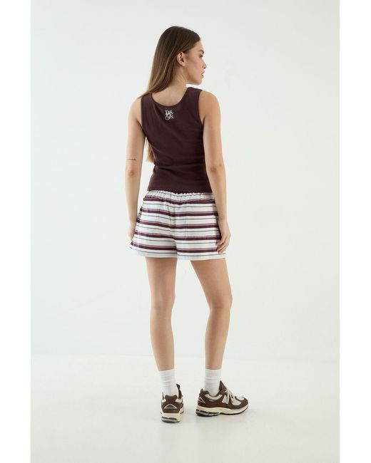 DSGN Studio Gray Stripe Drawstring Waist Short
