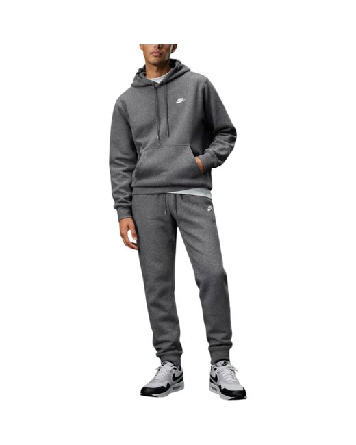Nike Gray Club Tracksuit Pullover Embroidered Long Sleeve for men