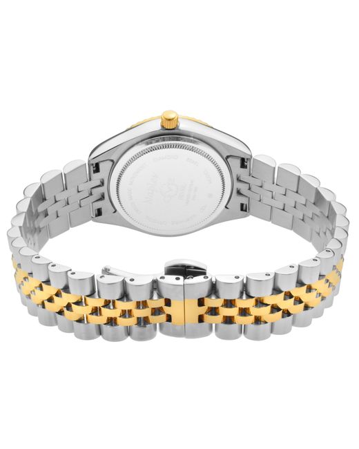 Gv2 Metallic By Gevril 12404 Naples Swiss Quartz Two Tone Diamond Watch