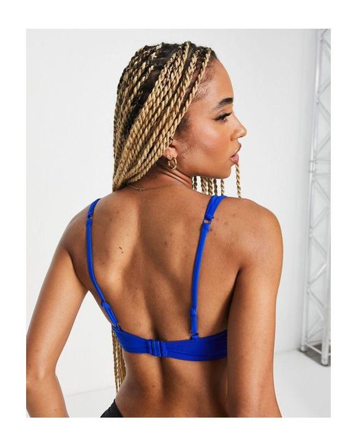 ASOS Blue Mix And Match Underwired Bikini Top
