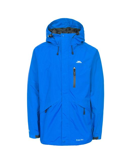Trespass Blue Corvo Hooded Full Zip Waterproof Jacket/Coat for men