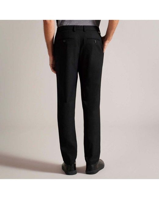 Ted Baker Black Ngolo Irvine Slim Fit Flannel Trousers for men