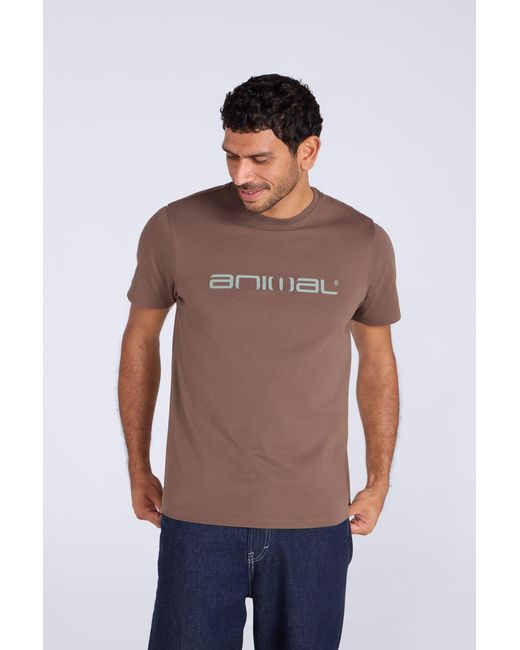 Mountain Warehouse Brown 'Classico' Cotton T-Shirt Short Sleeve Breathable Casual Summer Tee for men