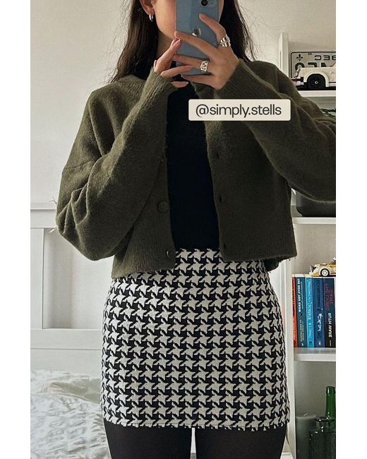 Hiccup Black Checked High Waist Mini Skirt