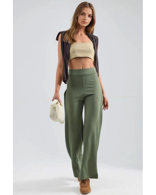 Hiccup Green Modal Touch Stripe Detail Pants