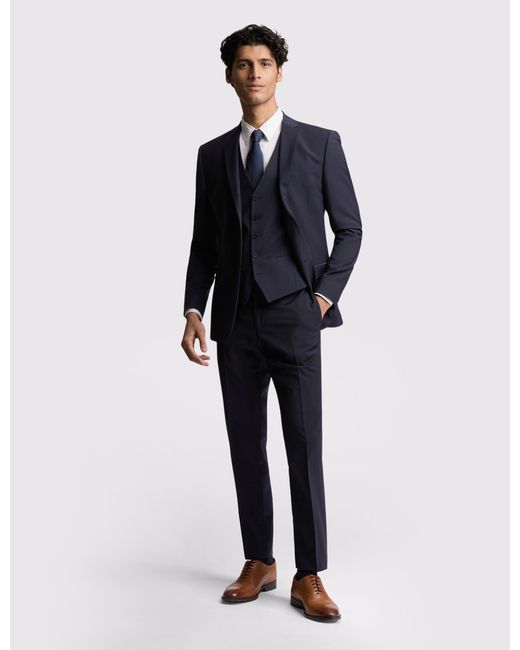 Ted Baker Blue Premium Panama Slim Suit Jacket Wool for men