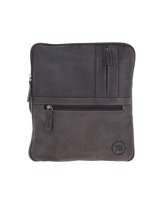 Leather Company Gray 'Moscow' Real Crossbody Messenger Bag for men