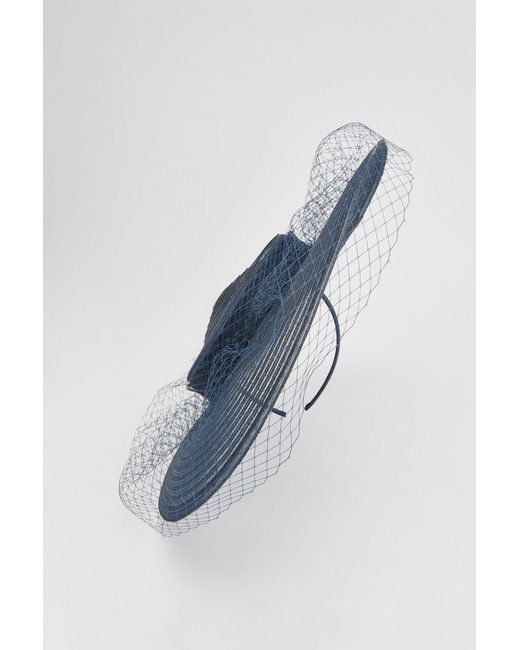 Karen Millen Blue Tulle Trimmed Fascinator