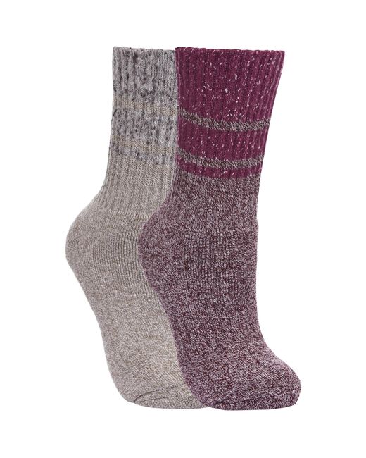 Trespass Purple Ladies Hadley Hiking Boot Socks (2 Pairs)