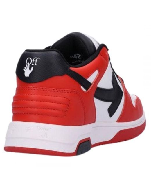 Off-White c/o Virgil Abloh Red Off- Off- Out Of Office Leather Sneakers for men