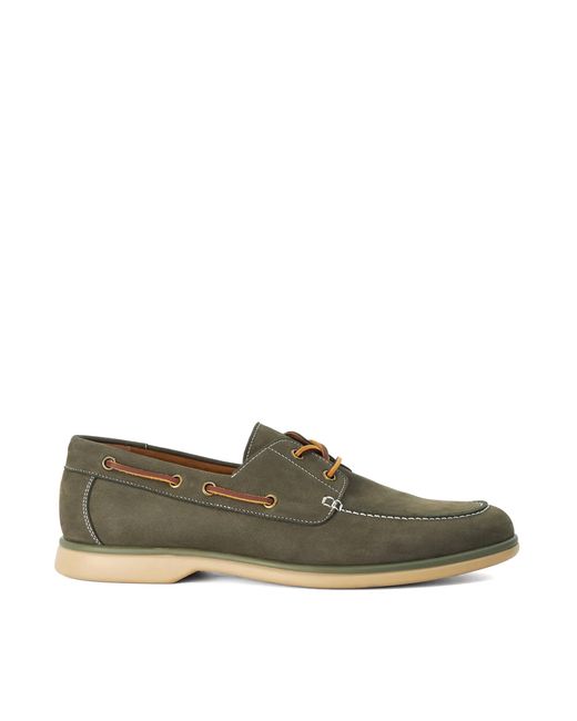 Dune Green Buoy Suede Boat Shoes for men
